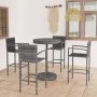 Garten-Barmöbel, 5-teilig, graues synthetisches Rattan von vidaXL, Gartensets - Ref: Foro24-3064773, Preis: 325,88 €, Rabatt: %