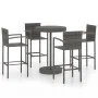 Garten-Barmöbel, 5-teilig, graues synthetisches Rattan von vidaXL, Gartensets - Ref: Foro24-3064773, Preis: 325,88 €, Rabatt: %
