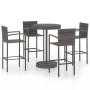 Garten-Barmöbel, 5-teilig, graues synthetisches Rattan von vidaXL, Gartensets - Ref: Foro24-3064773, Preis: 344,86 €, Rabatt: %