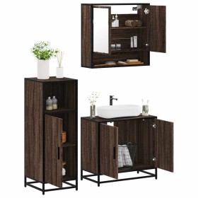 Set de muebles baño 3 pzas madera contrachapada roble marrón von , Badezimmermöbel - Ref: Foro24-3300979, Preis: 203,09 €, Ra...