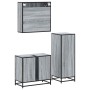 Set de muebles de baño 3 pzas madera contrachapada gris sonoma by , Bathroom furniture - Ref: Foro24-3300998, Price: 228,71 €...