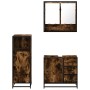 Set de muebles baño 3 pzas madera contrachapada roble ahumado von , Badezimmermöbel - Ref: Foro24-3300987, Preis: 240,72 €, R...