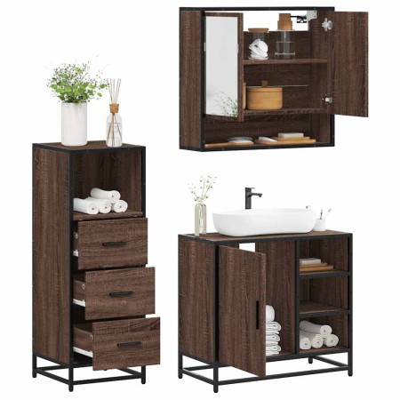 Set de muebles baño 3 pzas madera contrachapada roble marrón von , Badezimmermöbel - Ref: Foro24-3301059, Preis: 240,04 €, Ra...