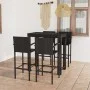 Gartenbar-Möbelset, 5-teilig, aus schwarzem PE-Rattan mit Armlehnen von vidaXL, Gartensets - Ref: Foro24-3064811, Preis: 387,...