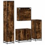 Set de muebles baño 4 pzas madera contrachapada roble ahumado von , Badezimmermöbel - Ref: Foro24-3301207, Preis: 415,49 €, R...