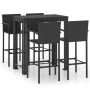 Gartenbar-Möbelset, 5-teilig, aus schwarzem PE-Rattan mit Armlehnen von vidaXL, Gartensets - Ref: Foro24-3064811, Preis: 387,...