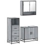 Set de muebles de baño 3 pzas madera contrachapada gris sonoma de , Muebles de baño - Ref: Foro24-3301038, Precio: 231,42 €, ...