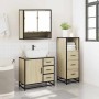 Set de muebles de baño 3 pzas madera contrachapada roble Sonoma by , Bathroom furniture - Ref: Foro24-3301046, Price: 238,79 ...