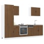 Mueble cocina Kalmar roble marrón 7 pzas madera contrachapada by , Kitchen cabinets - Ref: Foro24-3314788, Price: 577,22 €, D...
