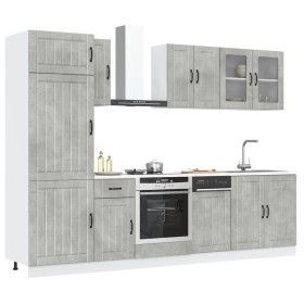 Mueble cocina Kalmar gris hormigón 8 pzas madera contrachapada by , Kitchen cabinets - Ref: Foro24-3314805, Price: 600,87 €, ...
