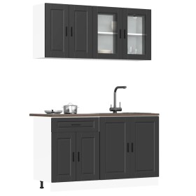 Mueble de cocina Kalmar negra 4 piezas madera contrachapada by , Kitchen cabinets - Ref: Foro24-3314872, Price: 322,88 €, Dis...