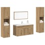 Juego de muebles baño 4 piezas madera ingeniería roble artisan by , Bathroom furniture - Ref: Foro24-3328596, Price: 230,19 €...