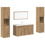 Juego de muebles baño 4 piezas madera ingeniería roble artisan by , Bathroom furniture - Ref: Foro24-3328596, Price: 230,19 €...