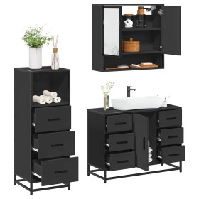 Juego de muebles de baño 3 pzas madera contrachapada negro de , Muebles de baño - Ref: Foro24-3301050, Precio: 284,37 €, Desc...