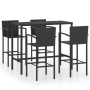 Garten Hochtisch und Hocker und Kissen 5 Stk. schwarz PE Rattan von vidaXL, Gartensets - Ref: Foro24-3064843, Preis: 374,75 €...