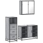 Set de muebles de baño 3 pzas madera contrachapada gris sonoma by , Bathroom furniture - Ref: Foro24-3301033, Price: 242,99 €...