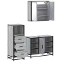 Set de muebles de baño 3 pzas madera contrachapada gris sonoma by , Bathroom furniture - Ref: Foro24-3301033, Price: 242,99 €...