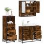 Set de muebles baño 3 pzas madera contrachapada roble ahumado de , Muebles de baño - Ref: Foro24-3301052, Precio: 285,03 €