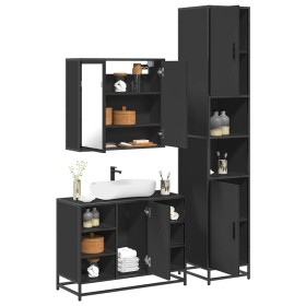 Juego de muebles de baño 3 pzas madera contrachapada negro de , Muebles de baño - Ref: Foro24-3301090, Precio: 324,90 €, Desc...