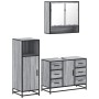 Set de muebles de baño 3 pzas madera contrachapada gris sonoma de , Muebles de baño - Ref: Foro24-3300993, Precio: 279,28 €, ...