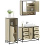 Set de muebles de baño 3 pzas madera contrachapada roble Sonoma by , Bathroom furniture - Ref: Foro24-3300991, Price: 251,87 ...