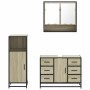 Set de muebles de baño 3 pzas madera contrachapada roble Sonoma by , Bathroom furniture - Ref: Foro24-3300991, Price: 251,87 ...