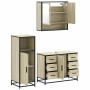 Set de muebles de baño 3 pzas madera contrachapada roble Sonoma by , Bathroom furniture - Ref: Foro24-3300991, Price: 251,87 ...
