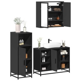 Juego de muebles de baño 3 pzas madera contrachapada negro von , Badezimmermöbel - Ref: Foro24-3300970, Preis: 233,30 €, Raba...