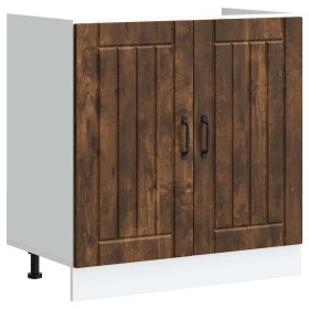 Mueble bajo fregadero Lucca madera contrachapada roble ahumado by , Kitchen cabinets - Ref: Foro24-853692, Price: 85,11 €, Di...
