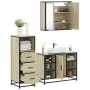 Set de muebles de baño 3 pzas madera contrachapada roble Sonoma von , Badezimmermöbel - Ref: Foro24-3301031, Preis: 228,71 €,...