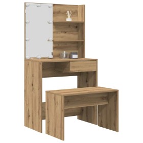 Juego de tocador con LED madera artesanal de roble by , Bedroom Dressers - Ref: Foro24-3329184, Price: 143,03 €, Discount: %