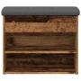 Banco zapatero madera de ingeniería madera vieja 62x32x50 cm by , Benches for halls and storage - Ref: Foro24-857629, Price: ...