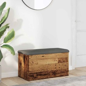 Banco con almacenaje madera ingeniería madera vieja 82x42x45 cm de , Bancos para recibidores y almacenamiento - Ref: Foro24-8...
