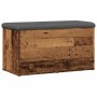 Banco con almacenaje madera ingeniería madera vieja 82x42x45 cm de , Bancos para recibidores y almacenamiento - Ref: Foro24-8...