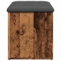 Banco con almacenaje madera ingeniería madera vieja 82x42x45 cm de , Bancos para recibidores y almacenamiento - Ref: Foro24-8...