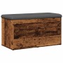 Banco con almacenaje madera ingeniería madera vieja 82x42x45 cm de , Bancos para recibidores y almacenamiento - Ref: Foro24-8...