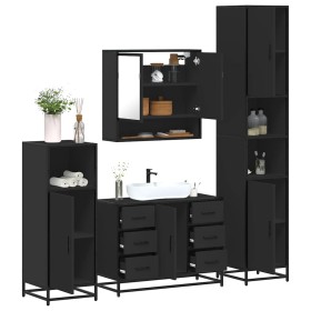 Juego de muebles de baño 4 pzas madera contrachapada negro von , Badezimmermöbel - Ref: Foro24-3301230, Preis: 462,60 €, Raba...