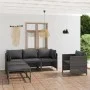 6-teiliges Gartenmöbel-Set und graue synthetische Rattankissen von vidaXL, Gartensets - Ref: Foro24-3059756, Preis: 417,85 €,...
