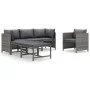 6-teiliges Gartenmöbel-Set und graue synthetische Rattankissen von vidaXL, Gartensets - Ref: Foro24-3059756, Preis: 417,85 €,...