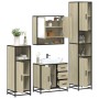 Juego de muebles de baño 4 pzas contrachapada roble sonoma by , Bathroom furniture - Ref: Foro24-3301226, Price: 417,86 €, Di...