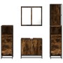 Set de muebles baño 4 pzas madera contrachapada roble ahumado by , Bathroom furniture - Ref: Foro24-3301247, Price: 296,09 €,...