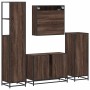 Set de muebles baño 4 pzas madera contrachapada roble marrón de , Muebles de baño - Ref: Foro24-3301264, Precio: 432,28 €, De...