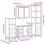 Set de muebles baño 4 pzas madera contrachapada roble marrón de , Muebles de baño - Ref: Foro24-3301264, Precio: 432,28 €, De...