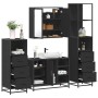Juego de muebles de baño 4 pzas madera contrachapada negro de , Muebles de baño - Ref: Foro24-3301270, Precio: 365,47 €, Desc...