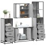 Set de muebles de baño 4 pzas madera contrachapada gris sonoma by , Bathroom furniture - Ref: Foro24-3301253, Price: 365,58 €...
