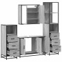 Set de muebles de baño 4 pzas madera contrachapada gris sonoma by , Bathroom furniture - Ref: Foro24-3301253, Price: 365,58 €...