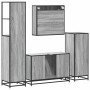 Set de muebles de baño 4 pzas madera contrachapada gris sonoma by , Bathroom furniture - Ref: Foro24-3301253, Price: 365,58 €...