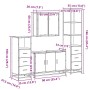 Set de muebles de baño 4 pzas madera contrachapada gris sonoma by , Bathroom furniture - Ref: Foro24-3301253, Price: 365,58 €...