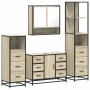 Juego de muebles de baño 4 pzas contrachapada roble sonoma de , Muebles de baño - Ref: Foro24-3301291, Precio: 424,07 €