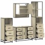 Juego de muebles de baño 4 pzas contrachapada roble sonoma by , Bathroom furniture - Ref: Foro24-3301291, Price: 424,48 €, Di...